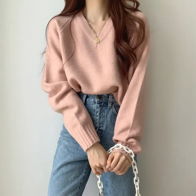 [ 무조건 소장 추천! 인기만점 ] 데일리 루즈핏 V넥 니트 상세 이미지 37