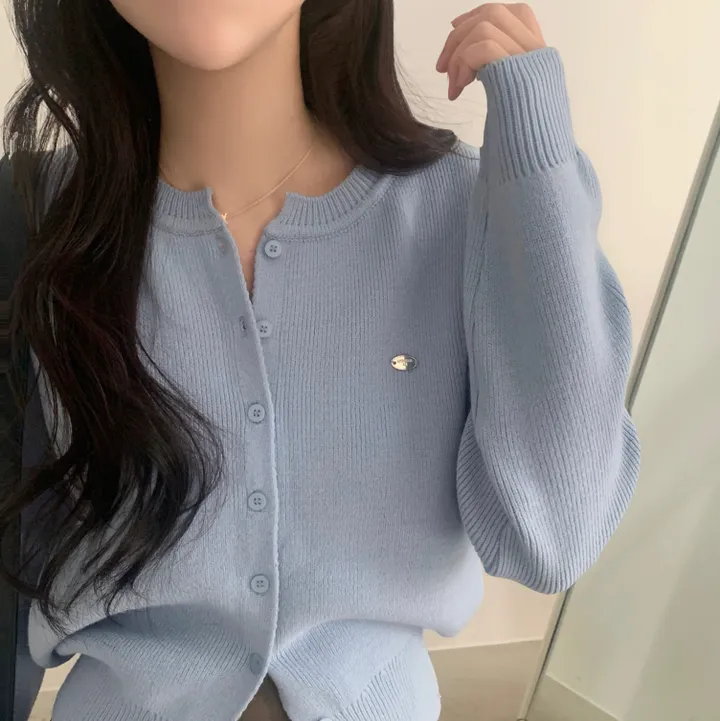 [봄🌸/부드러운!] 싱볼 라운드 펜던트 니트여리핏 가디건 - 6color 상세 이미지 15