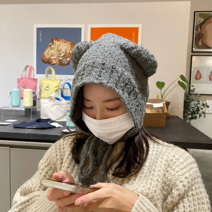 🚚당일발송🚚  제리 뽀글이 니트 보넷 후드넥 모자 워머 상세 이미지 15