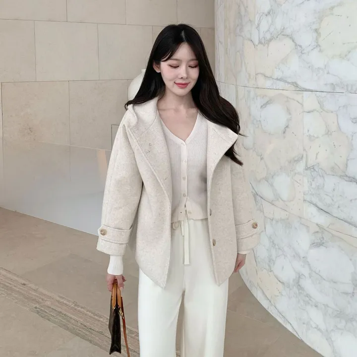 [겨울신상✨] 후드 숏코트 / 코트 후드코트 떡볶이코트 겨울코트 겨울자켓 핸드메이드 코트 숏코트 퍼코트 모직코트 울코트 연말룩 벨트코트 밍크코트 롱패딩 숏패딩 코듀로이 기모 케이프코트 망토코트 숄코트 무스탕 퍼자켓 더블코트 하프코트 기모 후드롱코트 겨울 상세 이미지 19