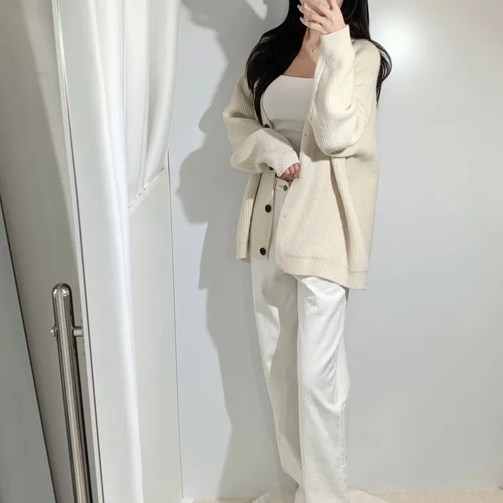 봄신상 간절기 도톰한 봄가디건  오버핏 여리핏 가디건 여친룩 데이트룩 꾸안꾸룩 3COLOR 상세 이미지 8