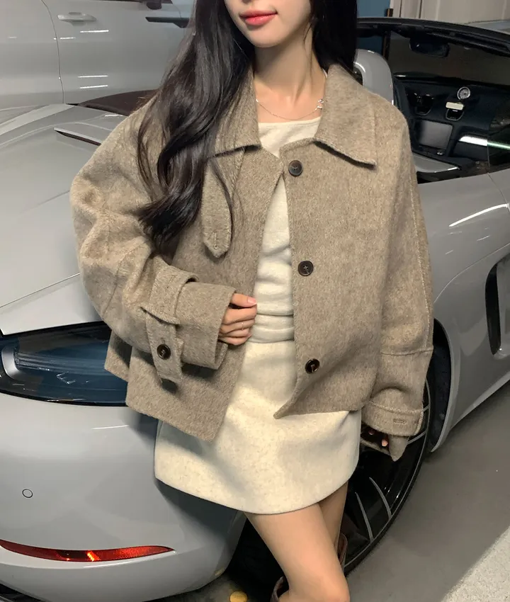 [울100/made💫] 세린 하이넥 나그랑 핸드메이드 숏코트 상세 이미지 21