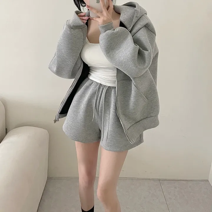 [완강추🩶/도톰고퀄] 쿠션 네오프랜 후드집업 + 반바지 set 상세 이미지 9