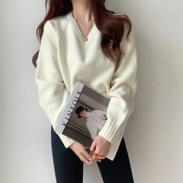 [ 무조건 소장 추천! 인기만점 ] 데일리 루즈핏 V넥 니트 상세 이미지 13