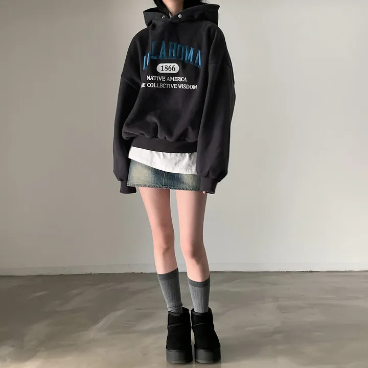 [대박핏보장✨/98%만족/진그레이 당일출고!] 자체제작 #크치Made 꿈에 나온 핏, 오클라호마 1866  양기모 맨투맨 긴팔 후드티 ; 5컬러 상세 이미지 84