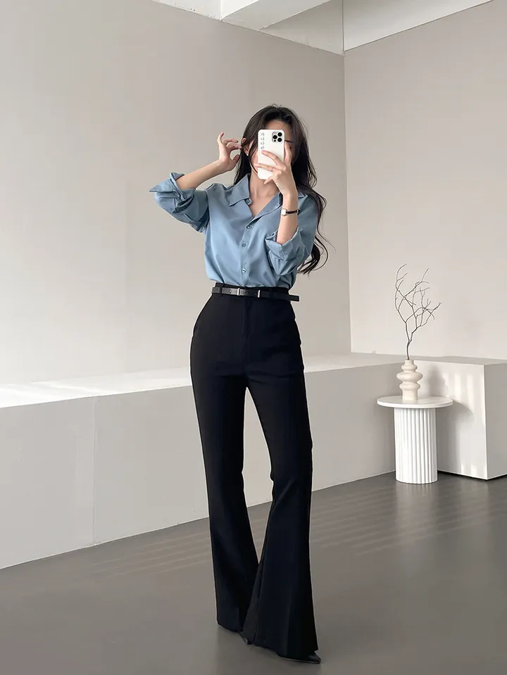 [만능코디템/히든밴딩🖤] 가나다란 엣지 3단 기장 오피스룩 쫀쫀 스판 하이웨스트 부츠컷 슬랙스 5color 상세 이미지 27