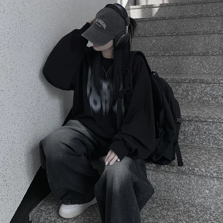 [기모선택/힙무드/아방핏!] 락스타 오버핏 페인팅 맨투맨 빅사이즈 개강룩 캠퍼스룩 (8color) 상세 이미지 8