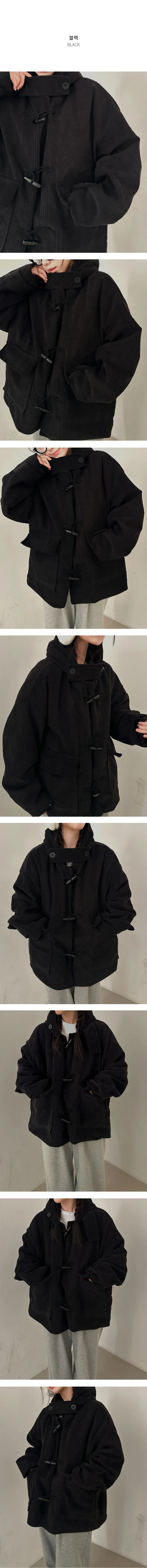 *묶음할인[왕박시/양털안감] 골덴 후드 떡볶이 더플코트 상세 이미지 9