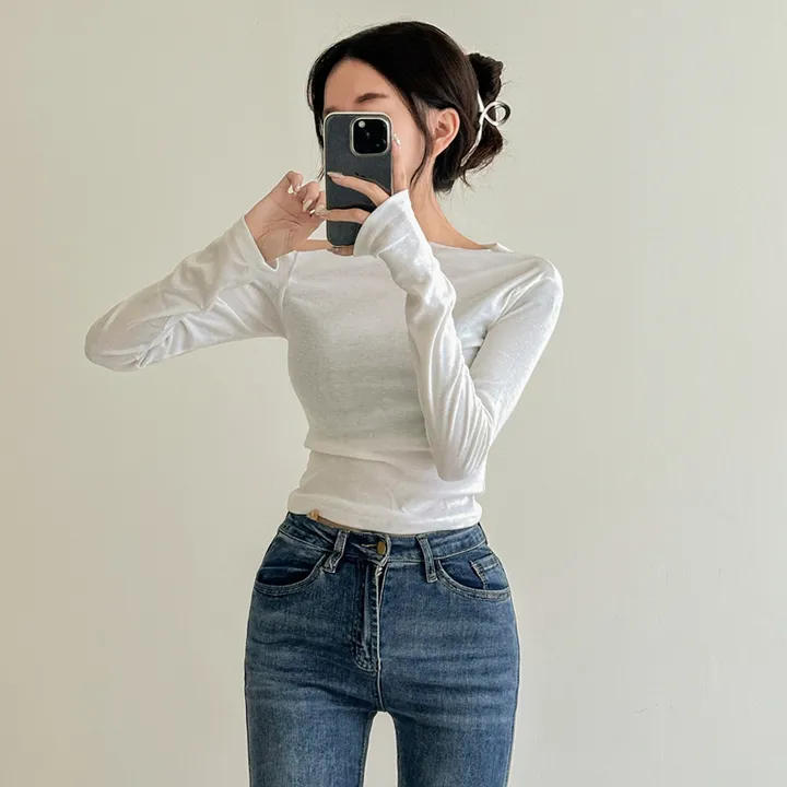 제니 원숄도 오픈 원오프숄더 스핀 티셔츠 러블리 상세 이미지 21