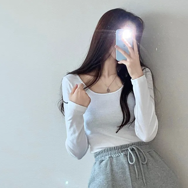 (4color/소장필수)기본 스퀘어넥 긴팔 -t 상세 이미지 27