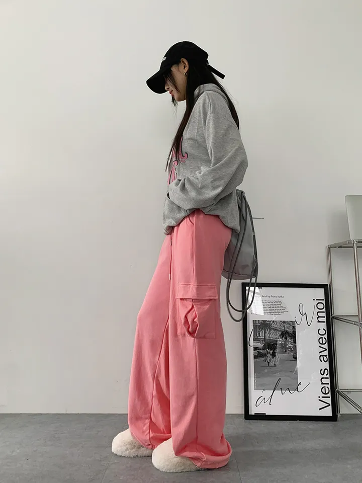 ✨줍줍SALE/마지막수량!!✨[기본,롱기장/가격찐!! 도톰한 쭈리원단 *스트링조절* 데일리 와이드 트레이닝팬츠] 이단쭈리카고스트링팬츠 상세 이미지 17
