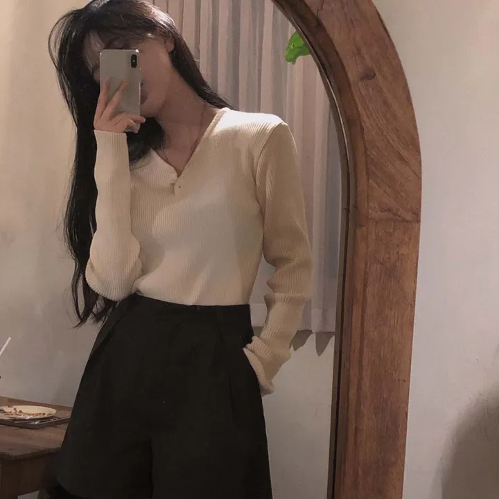 [4계절필수 디자인/연그레이 당일출고✨] 자체제작 #크치Made 젤리 버튼 트임 브이넥 골지 겨울 니트 긴팔티셔츠 - nt 상세 이미지 53