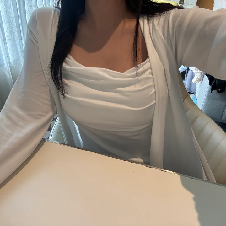 [자체제작]촉촉 셔링 나시 가디건 세트 상세 이미지 47