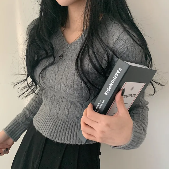 [허리보정2탄] 에브리데이 꽈배기 브이넥 니트 ;4col 상세 이미지 7