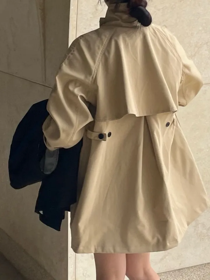 [봄 가을 필수🍂] 숏 케이프 트렌치 하프코트 2color 상세 이미지 15