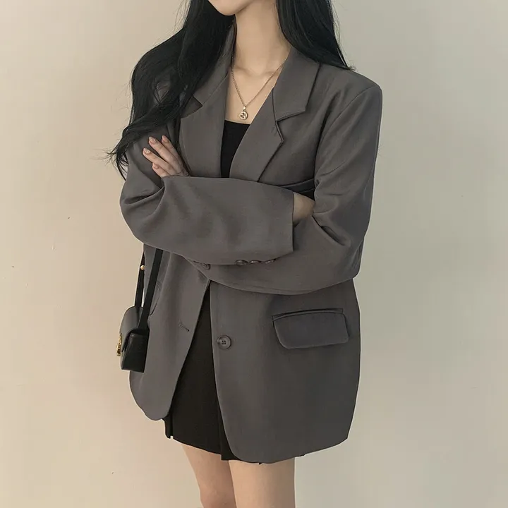 [봄ver/리얼오버핏] 고퀄! 모던 박시 데일리 투버튼 사이드포켓 싱글자켓 오피스룩 하객룩 데이트룩 빅사이즈 상세 이미지 19