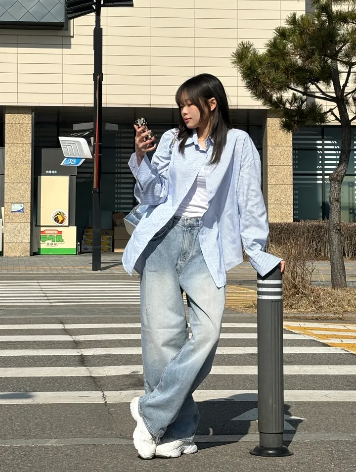 데일리 마린 핀턱 벌룬 와이드팬츠 상세 이미지 2