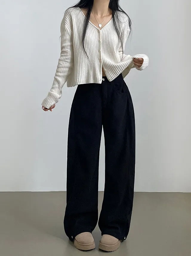 [한파대비/3기장~2XL!] 스냅버튼 융기모 코듀로이 골덴 폴딩 와이드팬츠 4color 상세 이미지 74