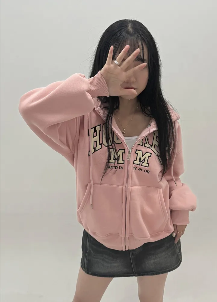 [2개묶음할인/ 캐주얼/힙한/편한] 양기모 후드 집업 자수 후드 집업 상세 이미지 4