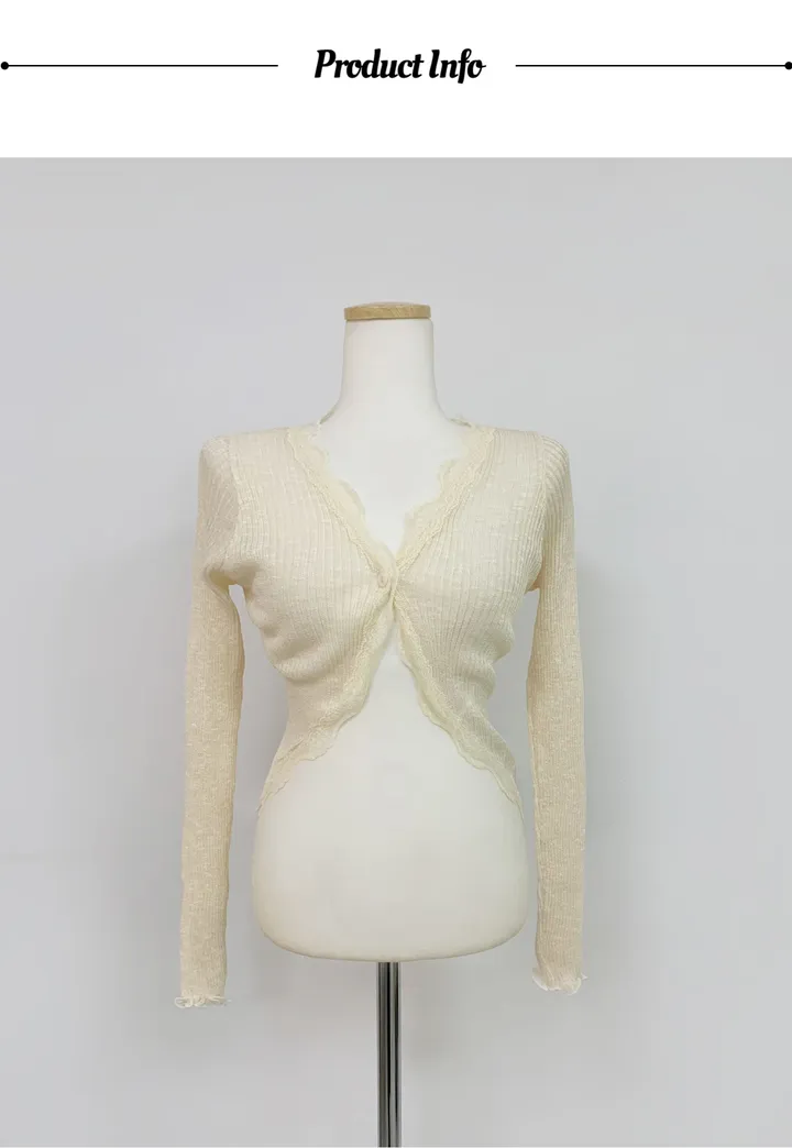 퍼티 썸머 시스루 레이스 크롭 볼레로 가디건 상세 이미지 25