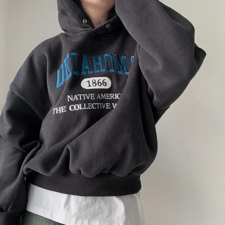 [대박핏보장✨/98%만족/진그레이 당일출고!] 자체제작 #크치Made 꿈에 나온 핏, 오클라호마 1866  양기모 맨투맨 긴팔 후드티 ; 5컬러 상세 이미지 99