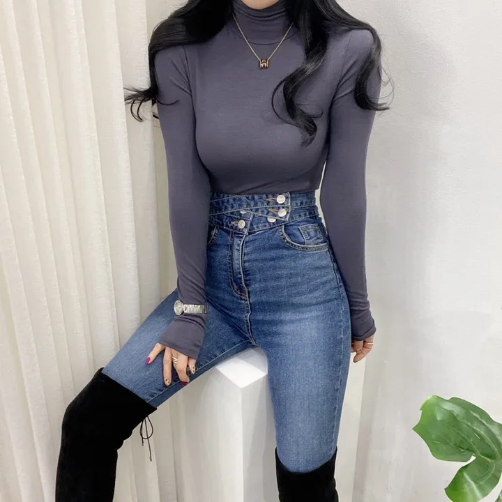 🚀당일발송🚀[6천장돌파/기모선택/묶음할인] 봄 가을 겨울 메이 부들 여리 폴라 티셔츠 이너티 상세 이미지 30