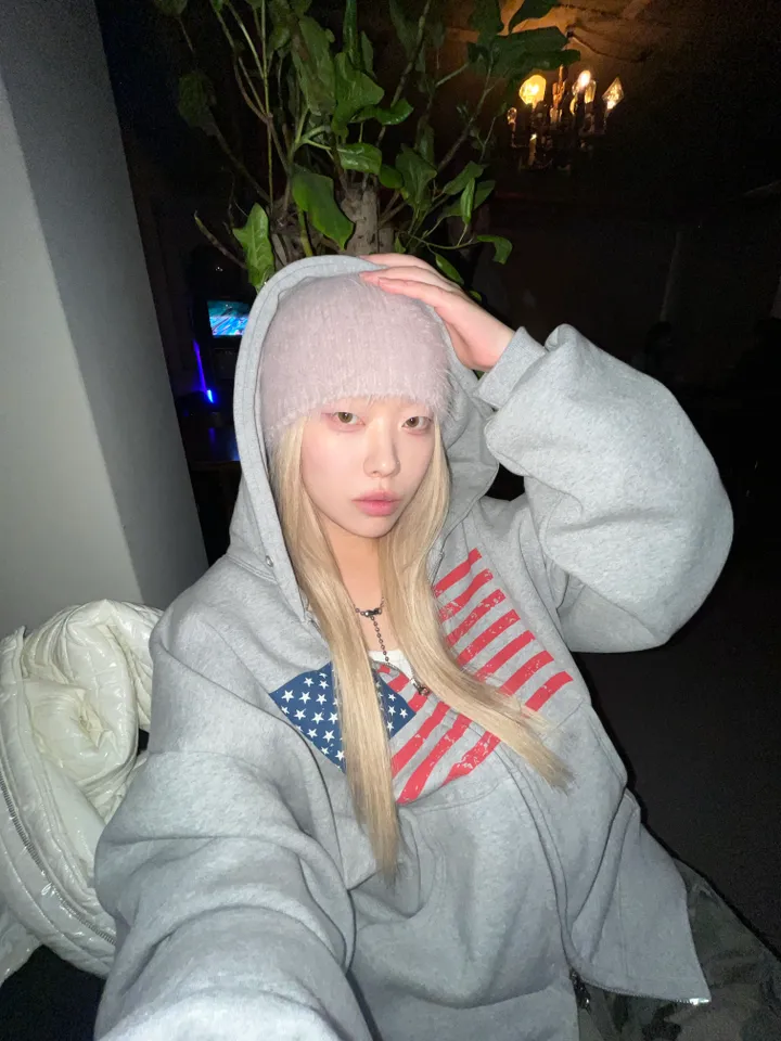 (기모ver) American flags cropped hooded zip-up [2color] 상세 이미지 1
