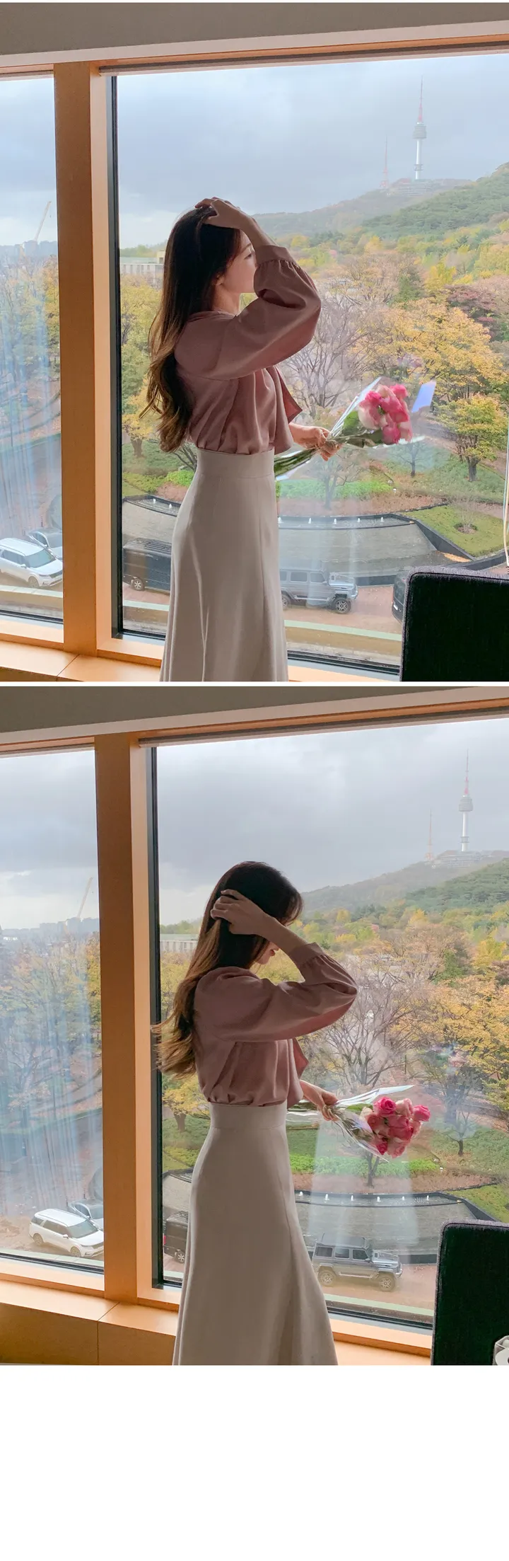 여름하객룩🖤[La belle rose]샬리 타이 블라우스 상세 이미지 73