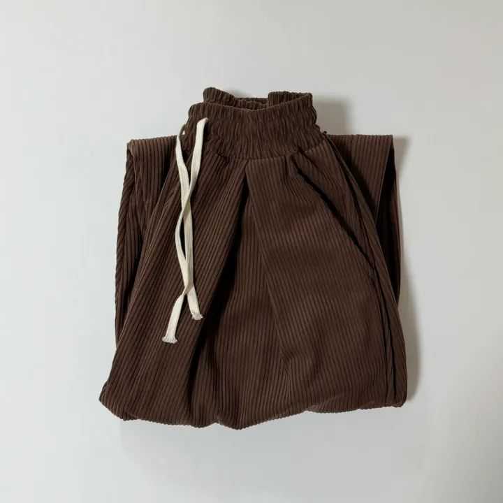 [데일리/*핏보장*] 코듀로이 골덴 핀턱 밴딩 팬츠 - 7colors (맞주름 허리 밴딩 와이드팬츠 롱다리핏 골반보장) 상세 이미지 76
