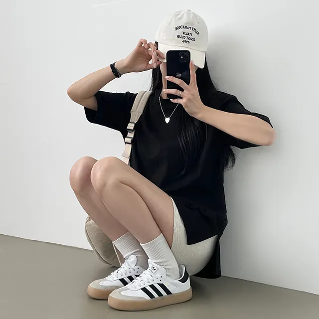 (2개묶음할인!/3기장) 목늘어남없는 옆트임 레이어드반팔티 3color 상세 이미지 33