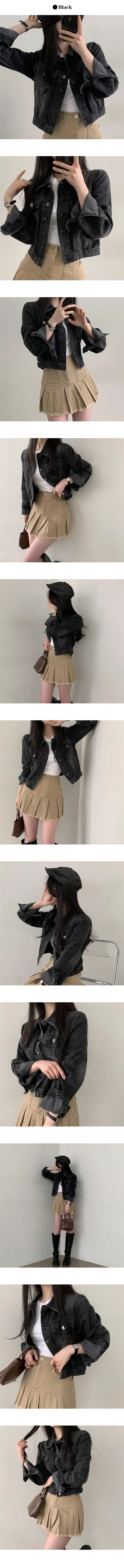 [y2k/필수템!] 린디 스티치 워싱 데님 크롭 자켓 (2color) 상세 이미지 6