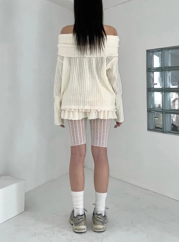 [5부st] pippi lace slim layered shorts leggings / 삐삐 레이스 슬림 레이어드 쇼츠 레깅스 상세 이미지 6