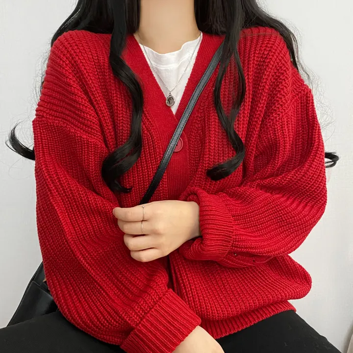 [봄가을/데일리핏] 러블리한 하찌 v넥 오버핏 가디건cd 상세 이미지 10