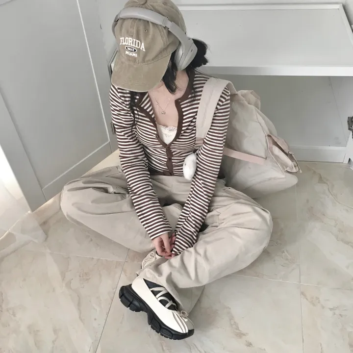 [하트단추🖤/스카시 펀칭] 말라핏 스트라이프 프릴 가디건 상세 이미지 30