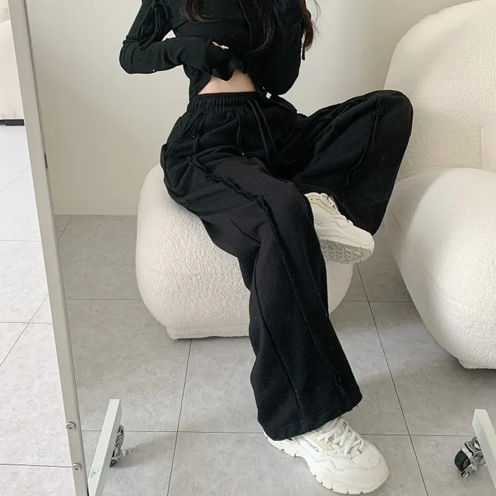 [꾸안꾸필수/넉넉핏] 타르트 데끼 두줄 통 와이드 팬츠 상세 이미지 35