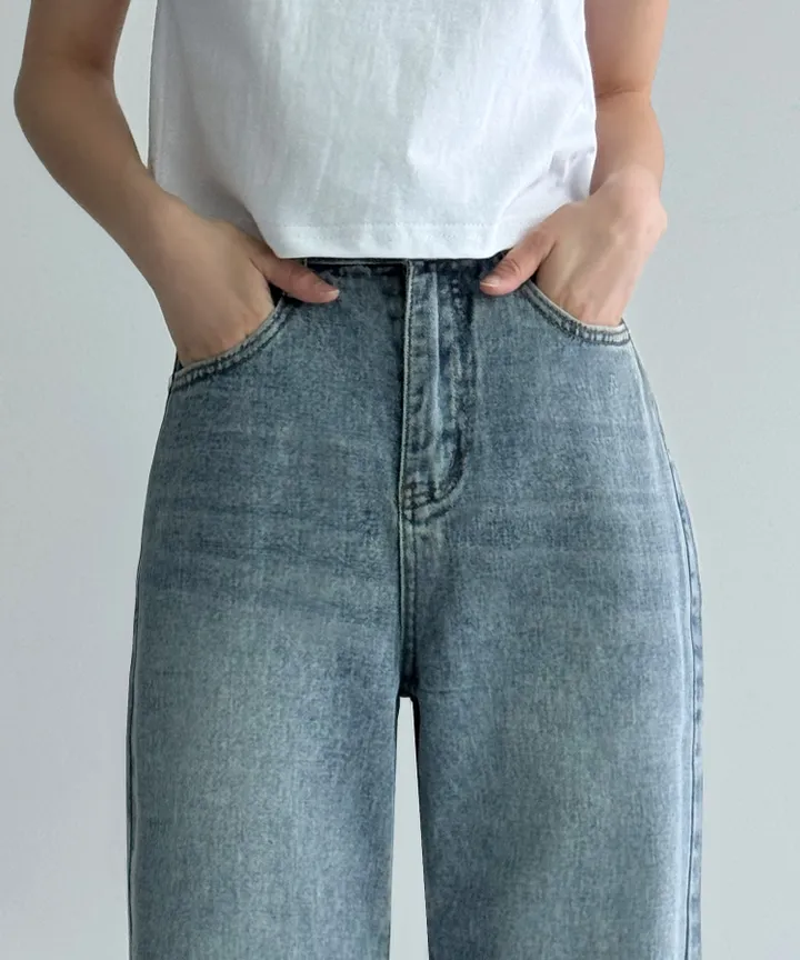 [3단기장/~2XL/6color/핫아이템]노수선와이드기획데님팬츠 상세 이미지 13