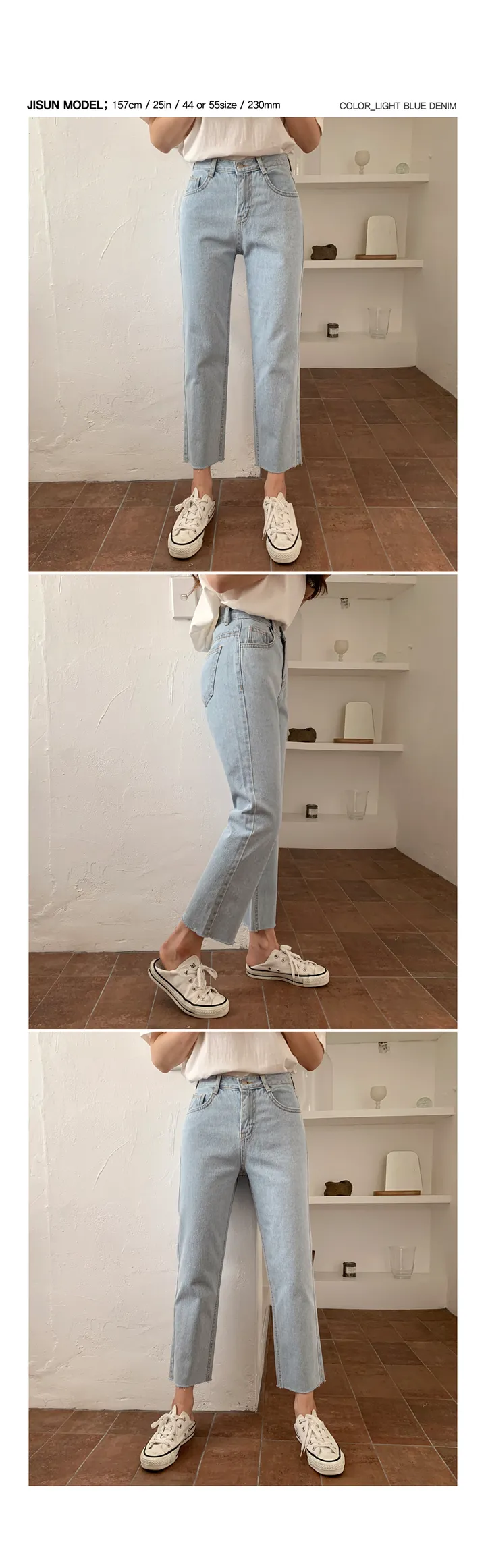 '당일발송'[landmade]인생핏키작녀썸머데님일자팬츠 (2color)'S-XL사이즈' 상세 이미지 9