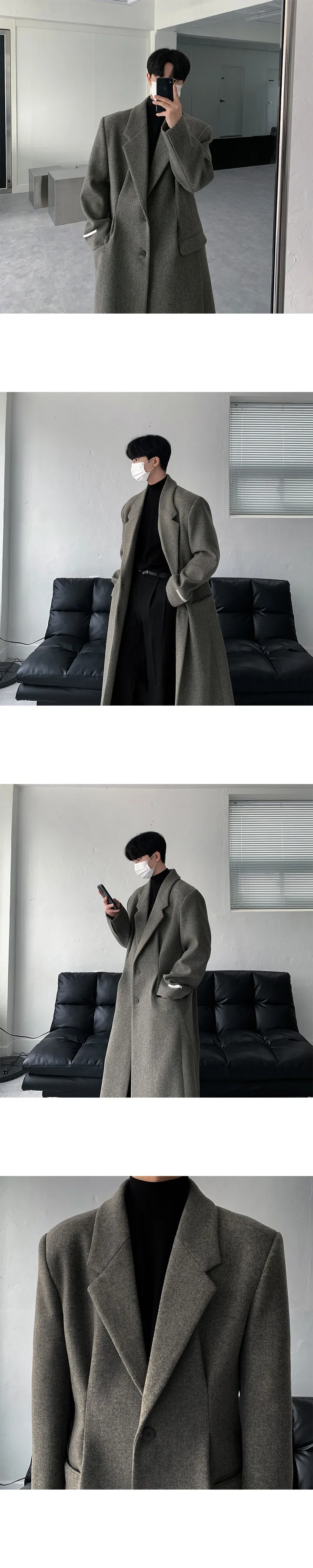 유얼 콘트 울 오버핏 롱코트 (4color) 상세 이미지 15