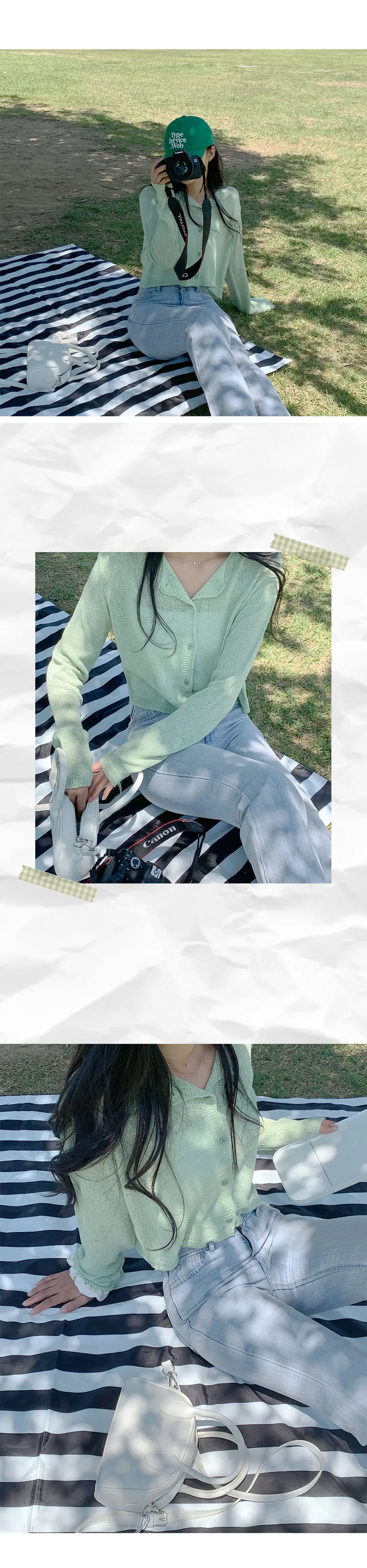 [살안타💖] 팝핑 솜사탕 니트 가디건크롭 시스루 레이어드 볼레로 커버업 부클 가디건 가을 간절기 아우터 살안타템 상세 이미지 87