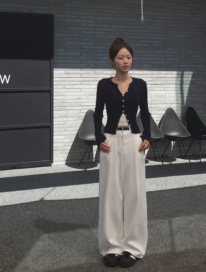 [청순핏/부들부들-/색감강추] 크루아 슬림핏 라운드넥 골지 니트 긴팔 가디건 7colors 상세 이미지 22