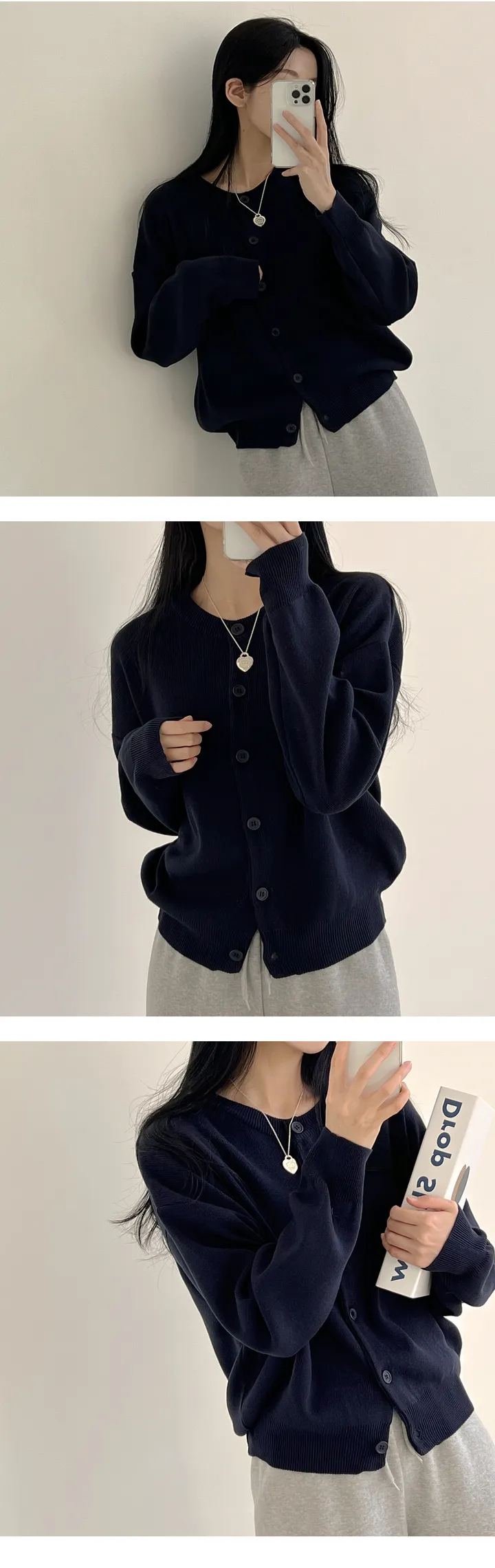 [무려14컬러~/색감맛집!] 요일별로 골라입는, 루즈핏 라운드 니트가디건 (14color) 상세 이미지 12