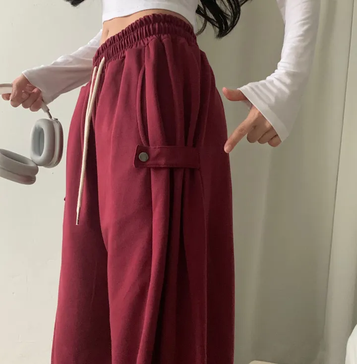 Made [봄컬러추가/🤍숏,롱!] 비어 사이드스냅 비죠, 버튼 롱와이드 트레이닝 추리닝 밴딩팬츠 - 12color 상세 이미지 42