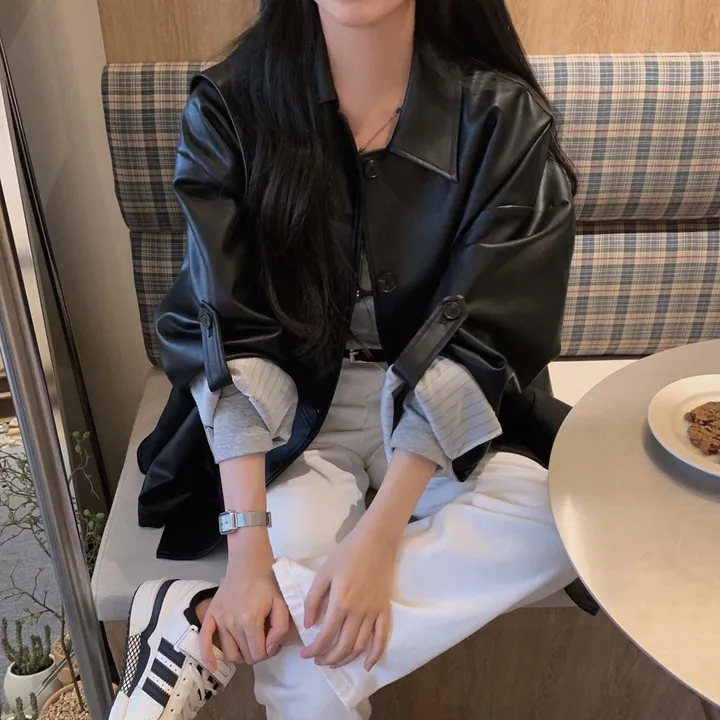 [힙덮는기장감~/블랙 당일출고🎉] 자체제작 #크치Made 오디너리 롤업 오버핏 하프 레더자켓 - jk 상세 이미지 31