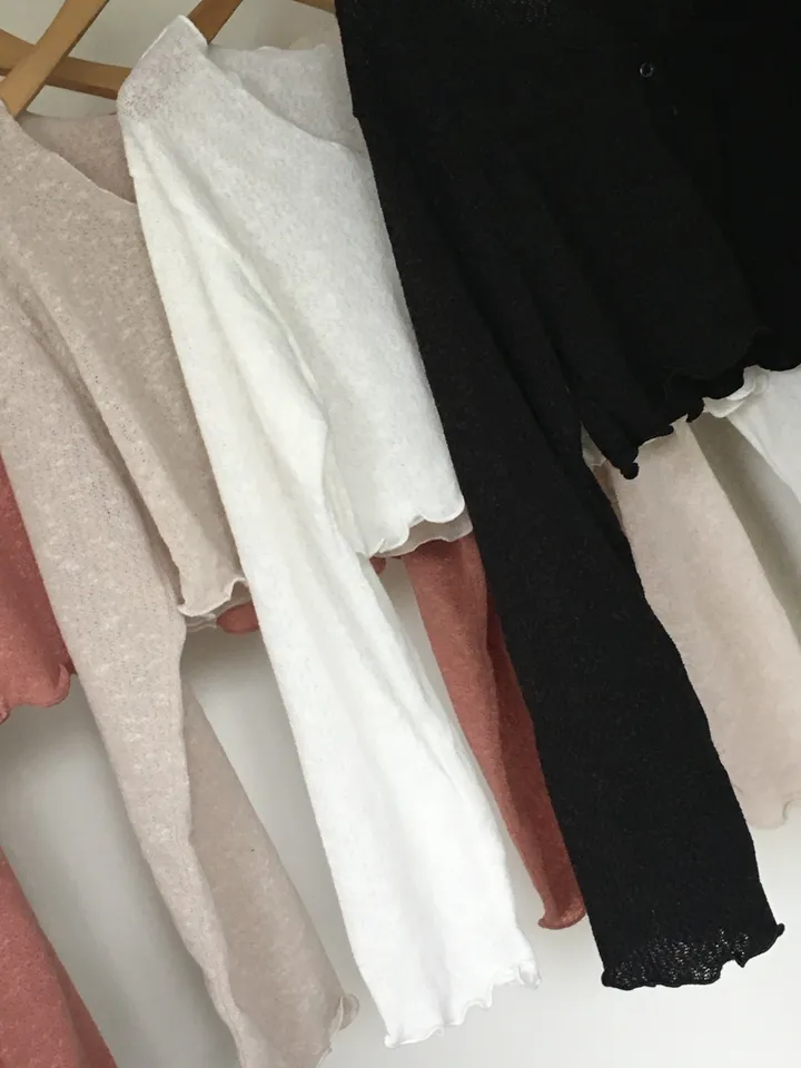 [은은한비침✨/핏보장템!] 시스루 살안타템 린넨 여리 단추 루즈 크롭 가디건 상세 이미지 23