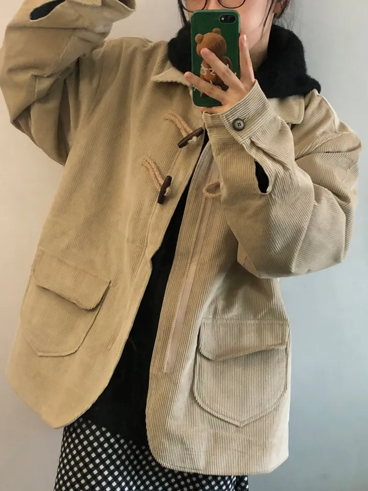 [UNISEX/남녀공용] 골덴 코듀로이 루즈핏 카라 떡볶이 코트 자켓 (3color) 상세 이미지 26