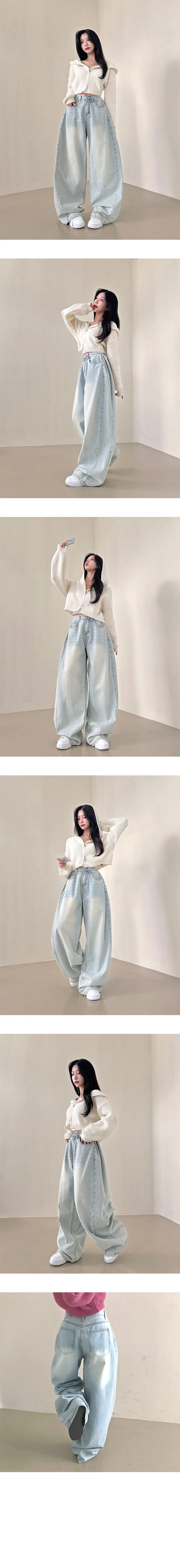 *묶음할인🔥인스타 문의 대폭발🔥[+여름ver추가/숏&롱/비율완성핏] 사이드 핀턱 워싱 와이드 데님팬츠 상세 이미지 4
