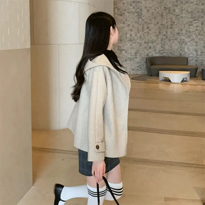 [겨울신상✨] 후드 숏코트 / 코트 후드코트 떡볶이코트 겨울코트 겨울자켓 핸드메이드 코트 숏코트 퍼코트 모직코트 울코트 연말룩 벨트코트 밍크코트 롱패딩 숏패딩 코듀로이 기모 케이프코트 망토코트 숄코트 무스탕 퍼자켓 더블코트 하프코트 기모 후드롱코트 겨울 상세 이미지 11