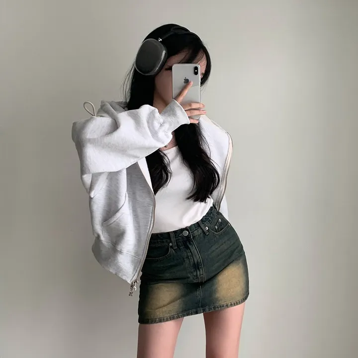 [완전인기✨/백염컬러 당일출고!] 자체제작 크치Made 꿈에 나온 핏, 투웨이 양기모 크롭 후드집업 ver 아우터 자켓 - zipup 상세 이미지 160