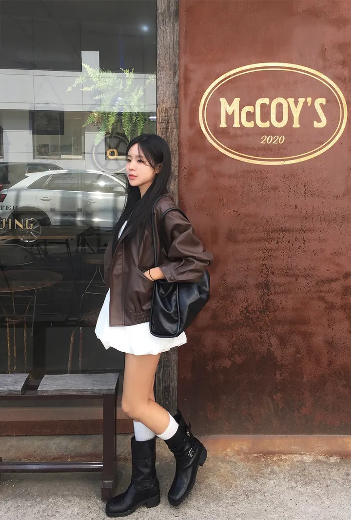 *아방졸귀핏* 오버핏 루즈핏 라이더 자켓 레더 자켓 레더 점퍼 라이더 점퍼 상세 이미지 12