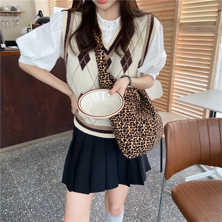 🥰당일출고✅ 에코백🎀 가벼운가방 데일리백 보조가방 산책가방 숄더백 시장가방 장바구니 쇼퍼백 비치백 대학생 캐주얼 빈티지 쇼핑백 대용량 숙녀용 레퍼드 크로스백2 상세 이미지 17